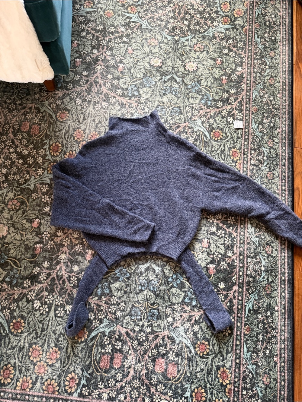 Wilfred Blue Cozy Wool Crop Turtleneck Sweater